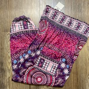 Women's Harem Pants, High Waist Yoga Boho Trousers with Pockets